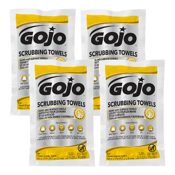 GOJO® 6380-04 Scrubbing Towels Heavy Duty Wipes 80 Count Display Carton - 4/Case