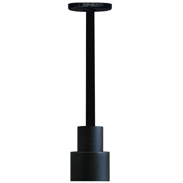 A black cylindrical Hanson Heat Lamp with a black base.