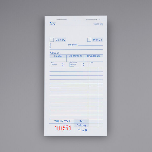 A white Choice 3 Part carbonless delivery form with red text and lines.