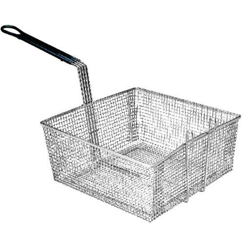 Pitco P6072144 13 1/4" x 13 1/2" x 5 3/4" Full Size Fine Mesh Fryer Basket with Front Hook