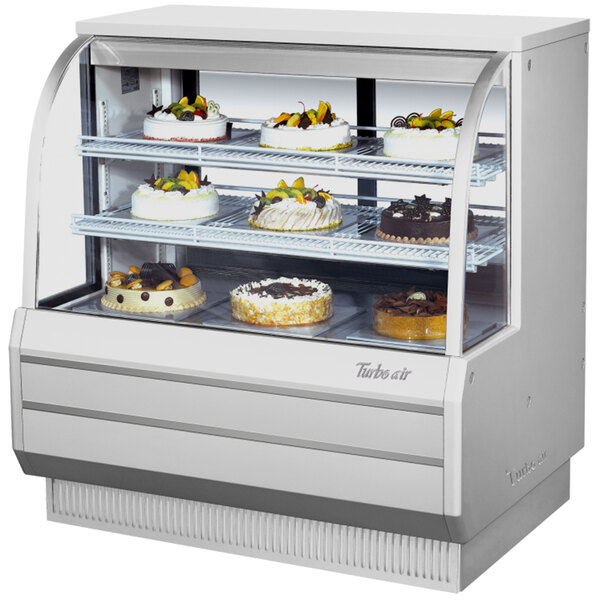 Turbo Air TCGB-48DR-W White 48" Curved Glass Dry Bakery Display Case