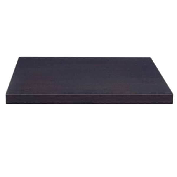 A black rectangular Grosfillex VanGuard table top on a white background.