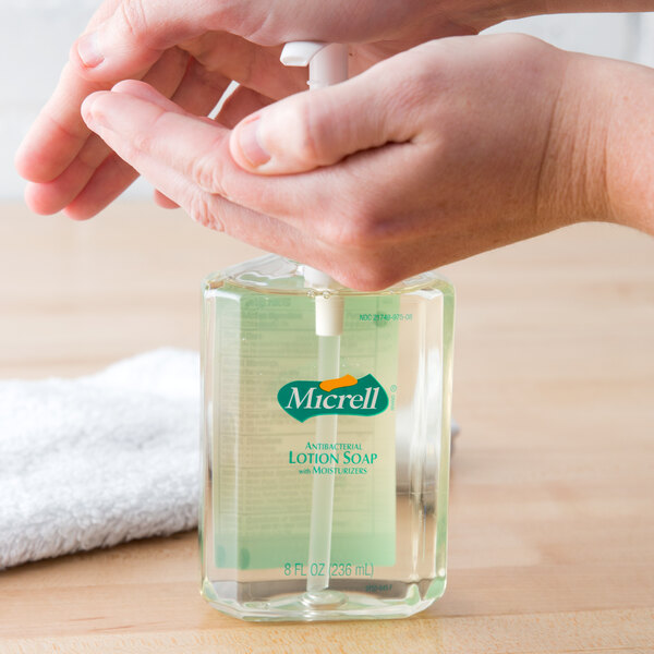 Micrell® 975212 8 oz. Floral Antibacterial Lotion Hand Soap with PCMX and Pump 12/Case