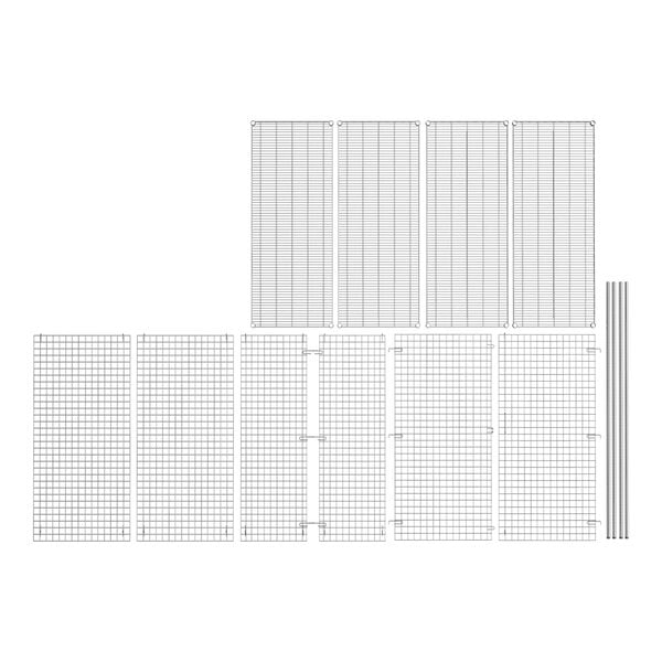 A white grid pattern of Regency wire security grids.