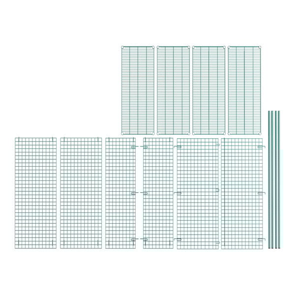 A grid pattern of green Regency wire security grids on a white background.