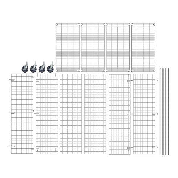 A Regency chrome wire security cage on wheels.