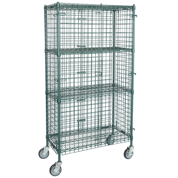 Regency NSF Mobile Green Wire Security Cage Kit 18" x 36" x 69"