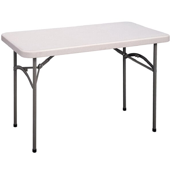 Correll Economy Folding Table, 24" x 48" Blow-Molded Plastic, Granite Gray
