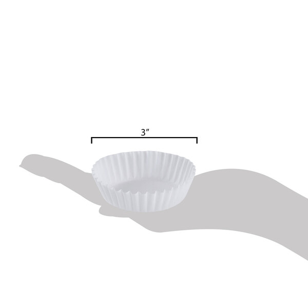 White Fluted Mini Baking Cup / Candy Cup 1 3/4" x 3/8" 1000/Pack