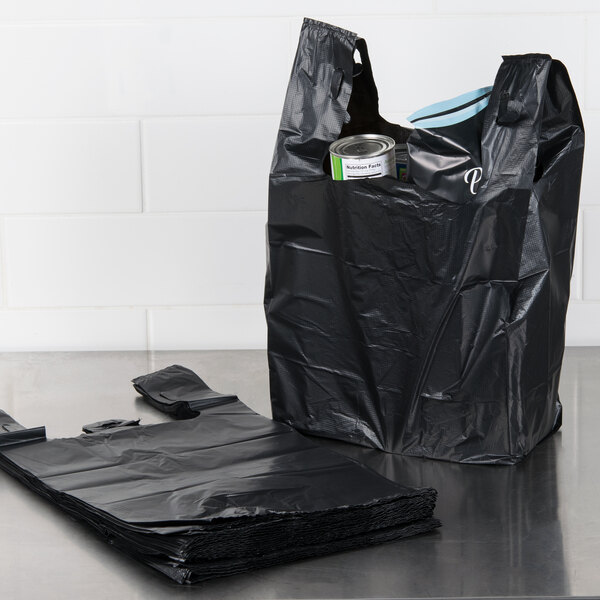 thumbnail image 2 of Extra Heavy Duty Blue T-Shirt Plastic Bags - 18x7x32 .75 Mil - Large Grocery Bags (Case Of 1000?) 2 of 6