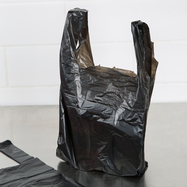 BLACK SHOPPING Plastic T-Shirt Retail BAG Small Size 1/10 Quality Wholesale Lot 