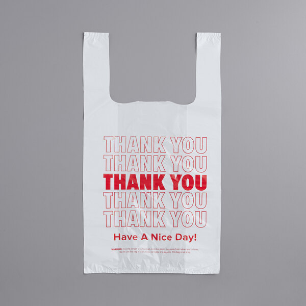 Thank You Bags White Plastic TShirt Bag, 1000/Case