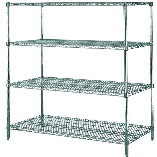A Metroseal wire shelving unit with three shelves.