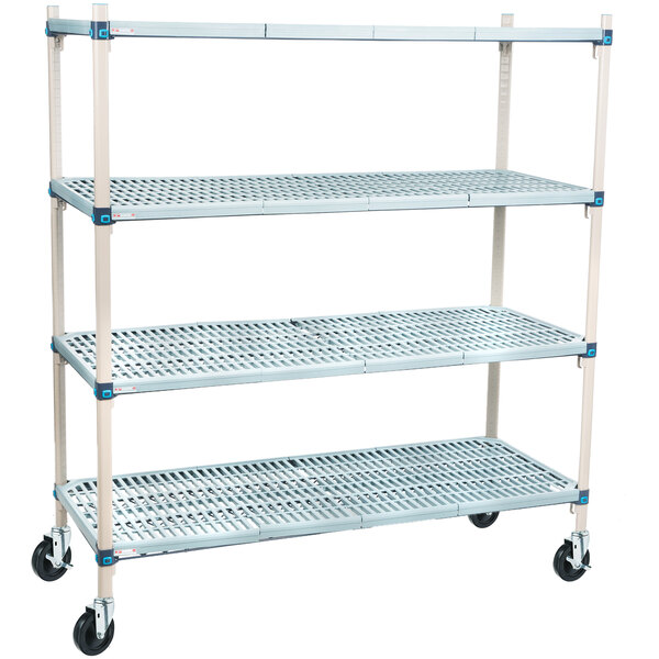 Metro Q566BG3 MetroMax Q Open Grid Shelf Cart with Rubber Casters 24