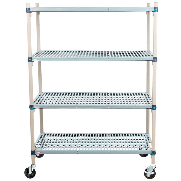 Metro Q556BG3 MetroMax Q Open Grid Shelf Cart with Rubber Casters 24