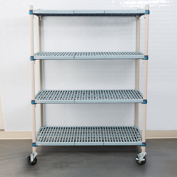 Metro Q556BG3 MetroMax Q Open Grid Shelf Cart with Rubber Casters 24