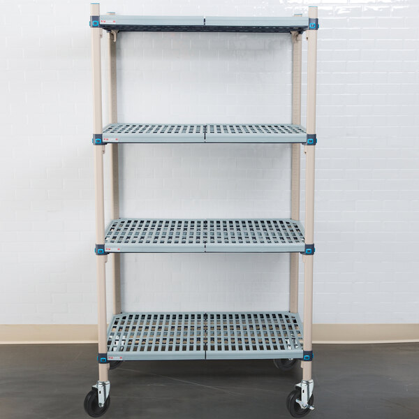 Metro Q536BG3 MetroMax Q Open Grid Shelf Cart with Rubber Casters 24
