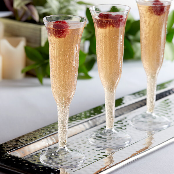 100 Pack Plastic Champagne Flutes, 5 Oz Clear Plastic Toasting Glasses,  Disposable Wedding Party Cocktail Cups 