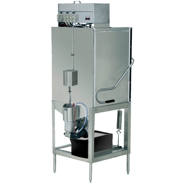 A stainless steel CMA Dishmachines single rack dishwasher with a white background.