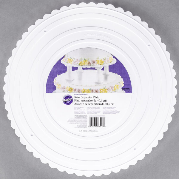Wilton 191005583 Decorator Preferred 16" Round Scalloped Edge Cake Separator Plate