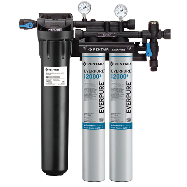 The Everpure Insurice Twin Water Filtration System with gauges.