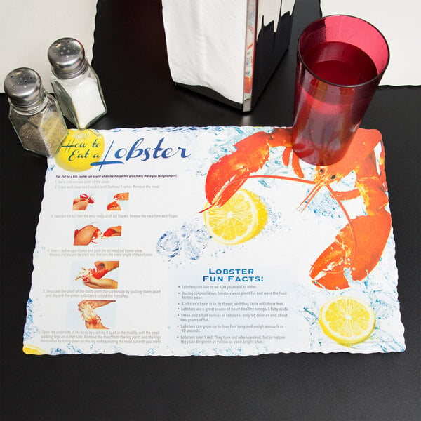 100 PACK OF HOW TO EAT A LOBSTER PAPER PLACEMATS FREE SHIPPING 