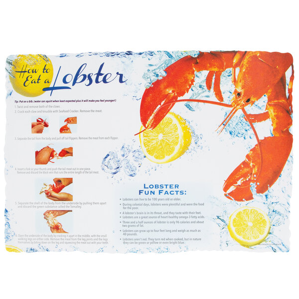 Hoffmaster 311128 10" x 14" Lobster Design Paper Placemat 1000/Case