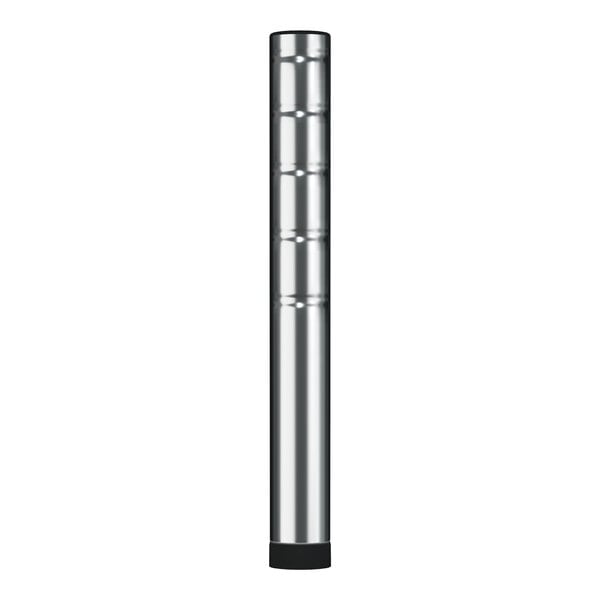 A silver cylindrical Regency chrome post with black rubber ends.