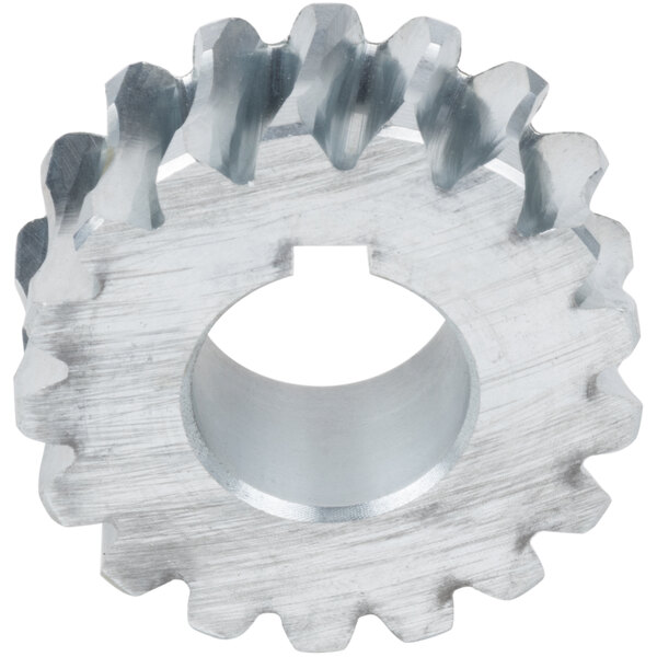 A close-up of an Avantco worm wheel gear with 17 teeth.