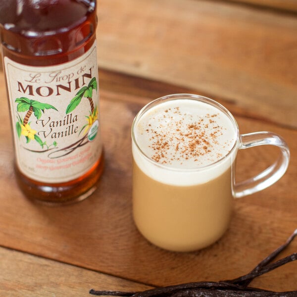 Monin 750 mL Organic Vanilla Flavoring Syrup