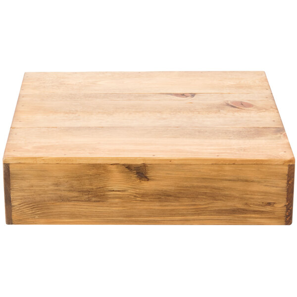 Cal-Mil 432-3-99 Madera Rustic Pine Square Riser - 12" x 12" x 3 1/4"