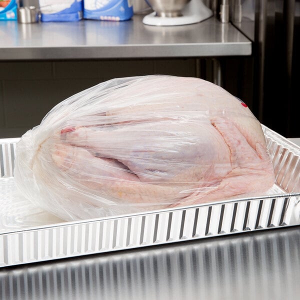 A turkey in a Kenylon plastic oven bag.