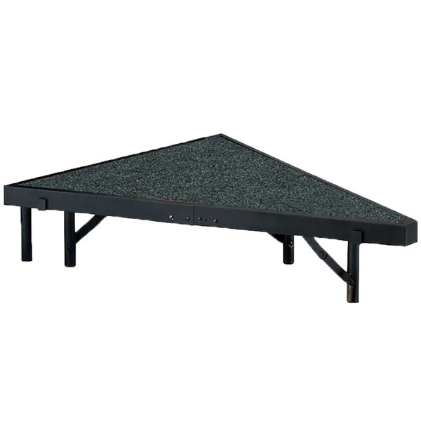 National Public Seating SP368C Portable Stage Pie Unit with Gray Carpet - 36" x 8"