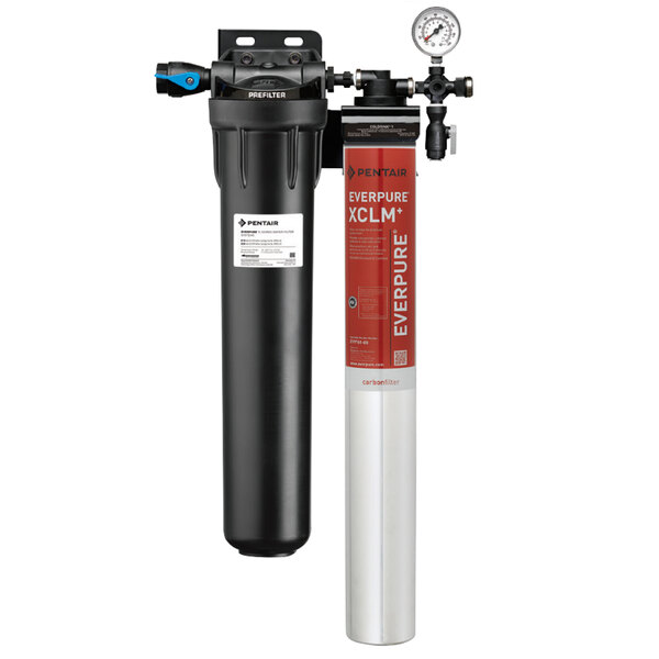 The Everpure Coldrink water filtration system with black and silver filters.