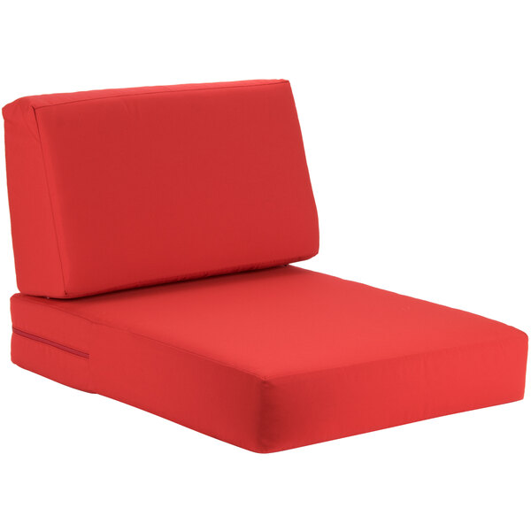 BFM Seating PH5102-CU5477 Aruba Logo Red Canvas Armchair Cushion Set
