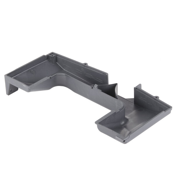 A gray plastic wind guide with holes.