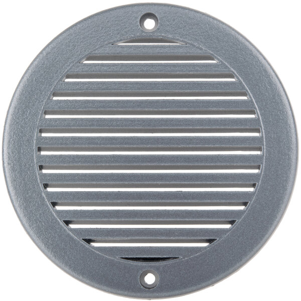 A round metal Avantco top vent guard with holes.
