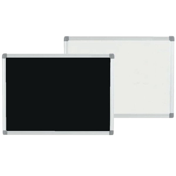 A white board with black border and black and white text.
