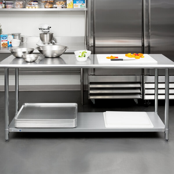 Steelton 24 X 72 18 Gauge 430 Stainless Steel Work Table With Undershelf 