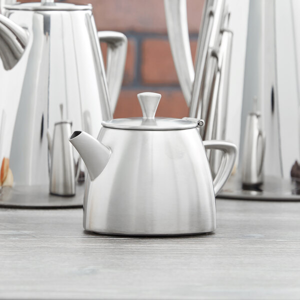 Vollrath 46307 Triennium 12 oz. SatinFinished Stainless Steel Teapot