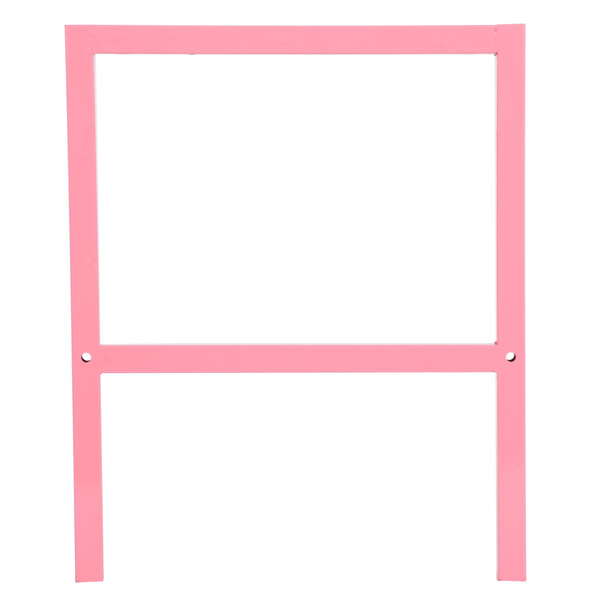 A pink and white rectangular leg assembly with holes.