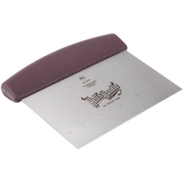 Choice 6 x 4 1/4 Stainless Steel Dough Cutter / Bench Scraper with Purple  Handle