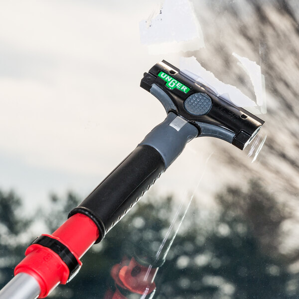 Unger EN100 ErgoTec Ninja 4" Black 2in1 Glass Scraper with Blade and