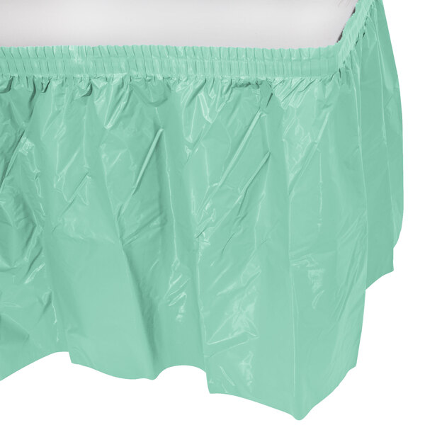Creative Converting 318892 14' x 29" Fresh Mint Green Plastic Table Skirt