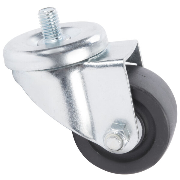 A Beverage-Air replacement stem caster with a black and metal wheel.