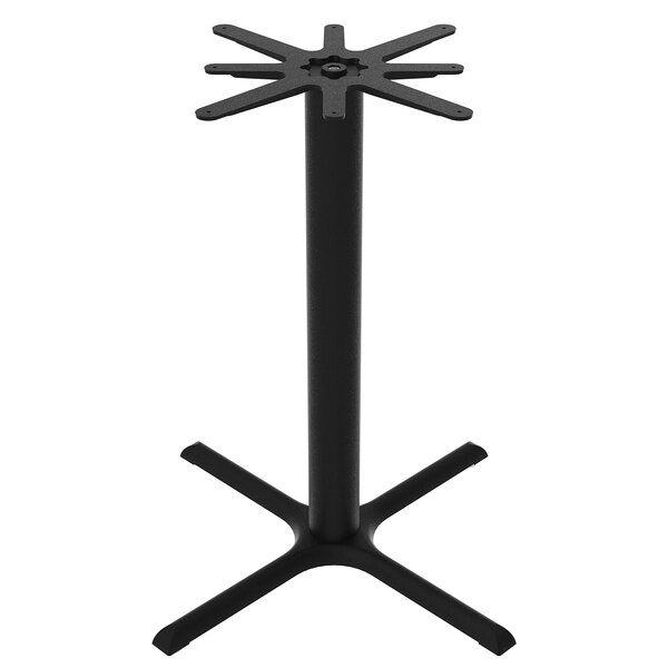 FLAT Tech KX36 36" x 36" Black Self-Stabilizing Cast Iron Bar Height Table Base