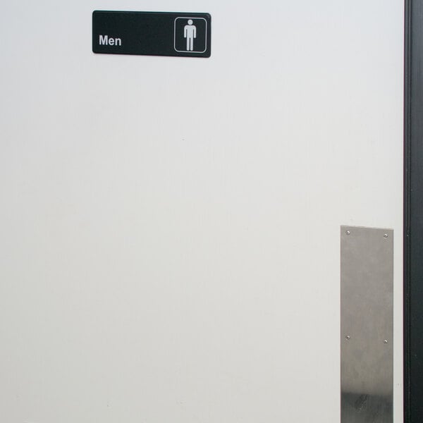 Thunder Group Men's Restroom Sign - Black and White, 9" x 3"