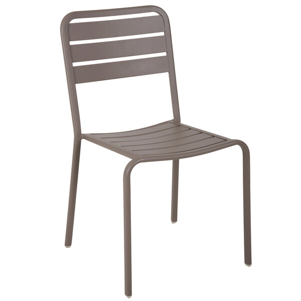 BFM Seating DV452ER Vista Earth Stackable Aluminum Outdoor / Indoor Side Chair