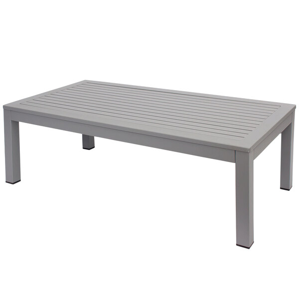 BFM Seating PH6104SG Belmar Soft Gray Aluminum Coffee Table