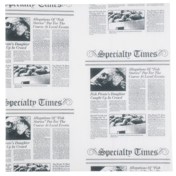 American Metalcraft PPRN1100 10" x 10" White Newspaper Print Deli